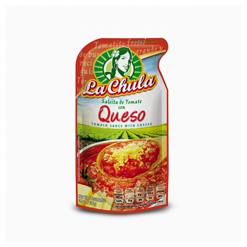 Salsa de Tomate sabor Queso La Chula Doypack 98gr