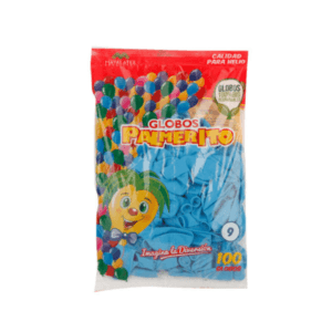 Globos color Celeste Palmerito 100uds