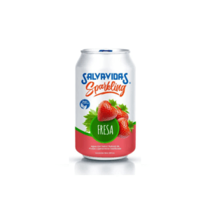 Agua con Gas Saborizada de Fresa Salvavidas Lata 355ml