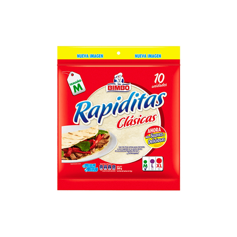 Tortillas de Harina Medianas Rapiditas Clásicas 10uds 260gr