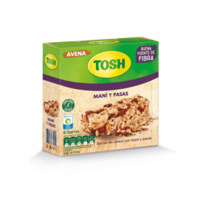 Barras de Cereal con Maní y Pasas Tosh 6uds