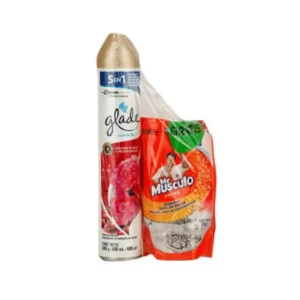 Combo: Ambientador de Frutos Rojos Glade 400ml+Limpiador para Cocina Mr Musculo 250ml