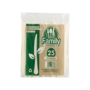 Cuchillos Desechables Biodegradables Family Essentials 25uds