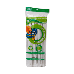 Pajillas Forradas Biodegradables Desechables Viva 50uds