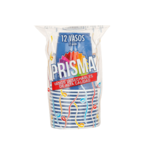 Vasos Plásticos Azules Desechables Prisma 12oz 12uds
