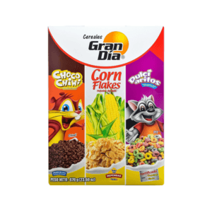 Tripack de Cereales Surtidos Choco Chiwi, Corn Flakes, Dulciaritos Gran Día 670gr