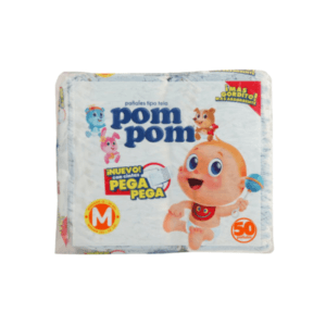 Pañales para Bebé Talla Mediana Pom Pom 50uds