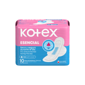 Toallas Sanitarias con Alas Kotex Esencial Tela 10uds