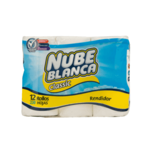 Papel Higiénico Nube Blanca Amarillo Rendidor 220h 12uds