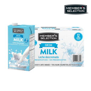 Leche Líquida Descremada UHT Member's Selection 1lt 12uds