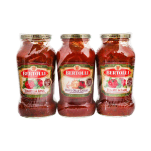 Salsa de Tomate con Albahaca / Ajo y Aceite Bertolli 680gr 3uds